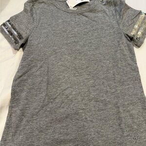 Gray‎ Sequin Sleeve Kids Shirt